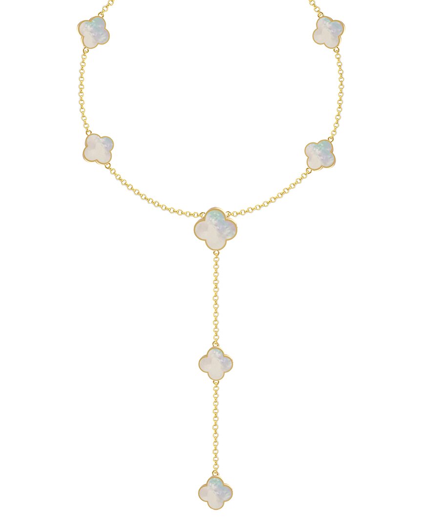 Gabi Rielle 14k Over Silver Mother Of Pearl Lariat Necklace