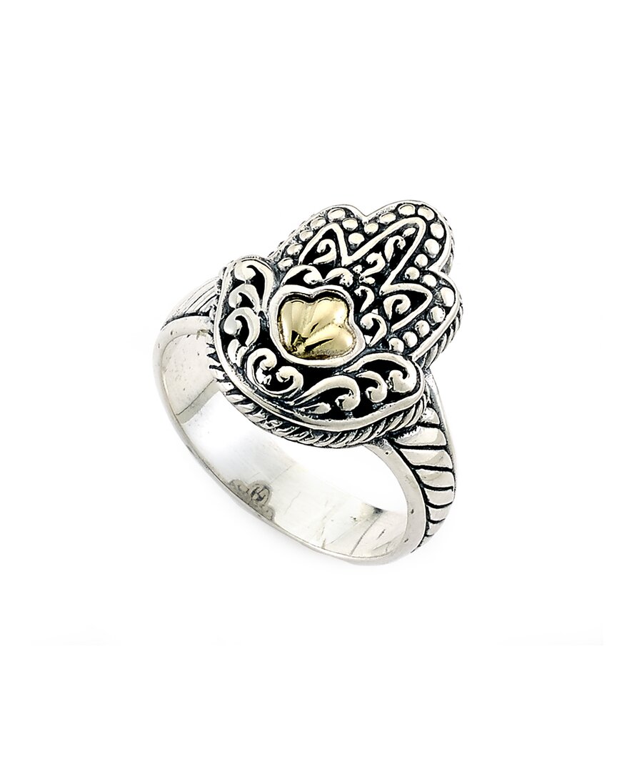 Samuel B. 18k & Silver Hamsa Ring | ModeSens