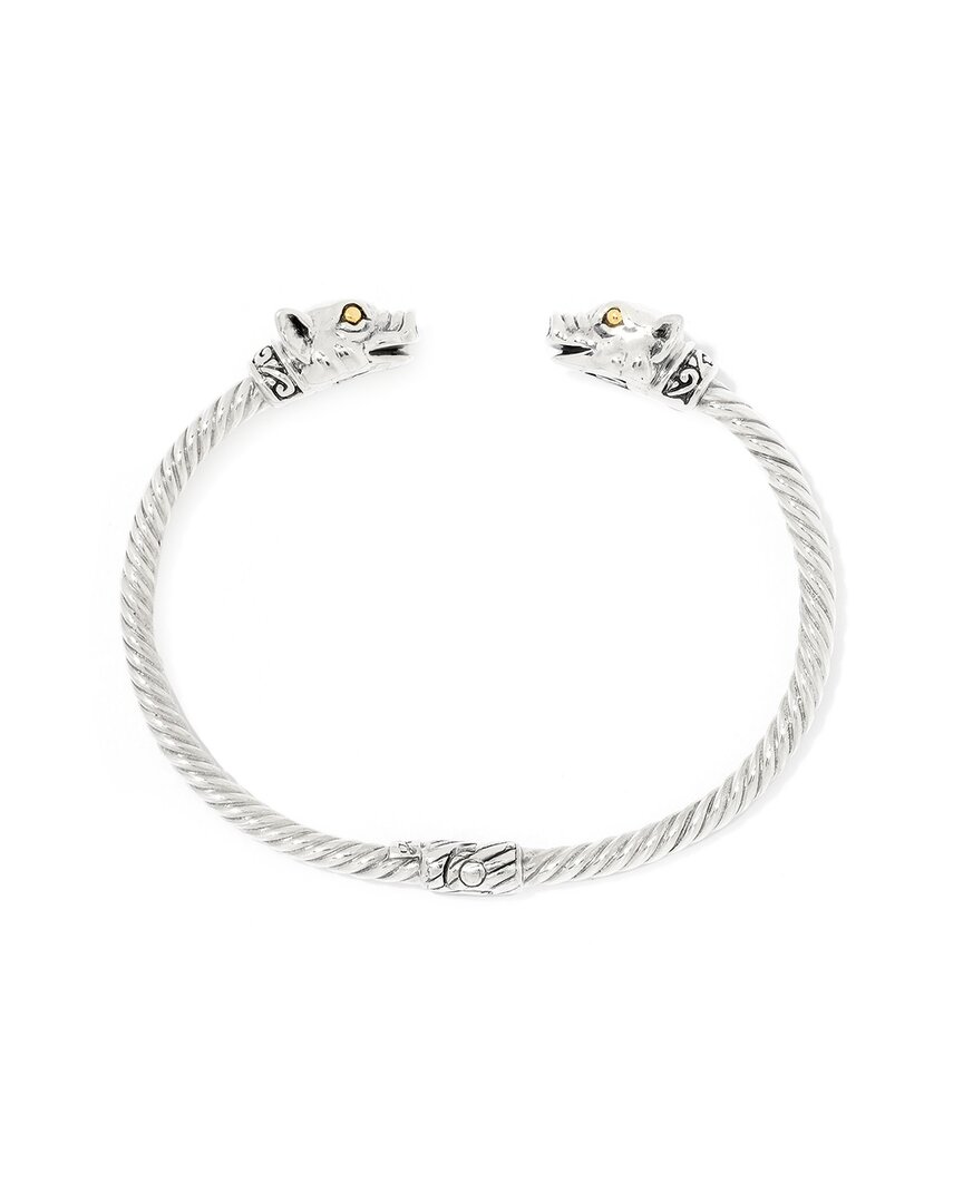 Samuel B. 18k & Silver Pig Bangle Bracelet