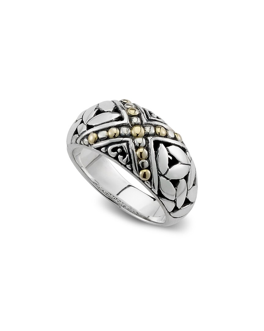 Samuel B. 18k Over Silver Leaf Design Ring In Gold
