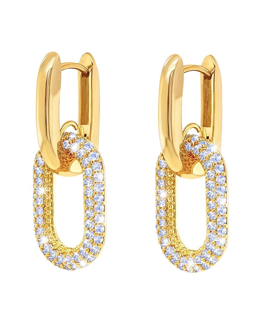 Liv Oliver 18K Plated CZ Link Earrings