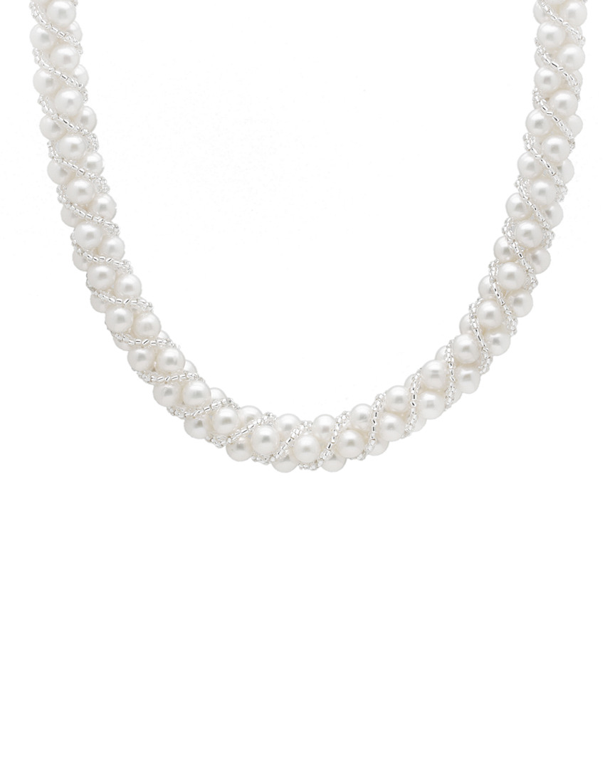 Splendid Pearls Rhodium Plated 6-7mm Freshwater Pearl Necklace