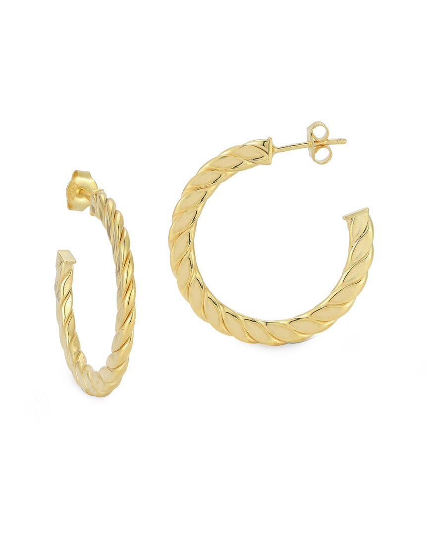 Chloe & Madison Chloe And Madison 14k Over Silver Small Flattened Twist Hoops