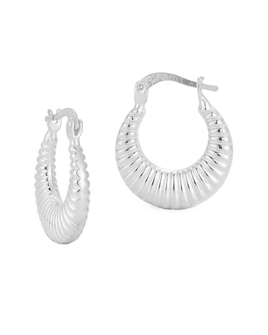 Chloe & Madison Chloe And Madison Silver Vintage Textured Hoops