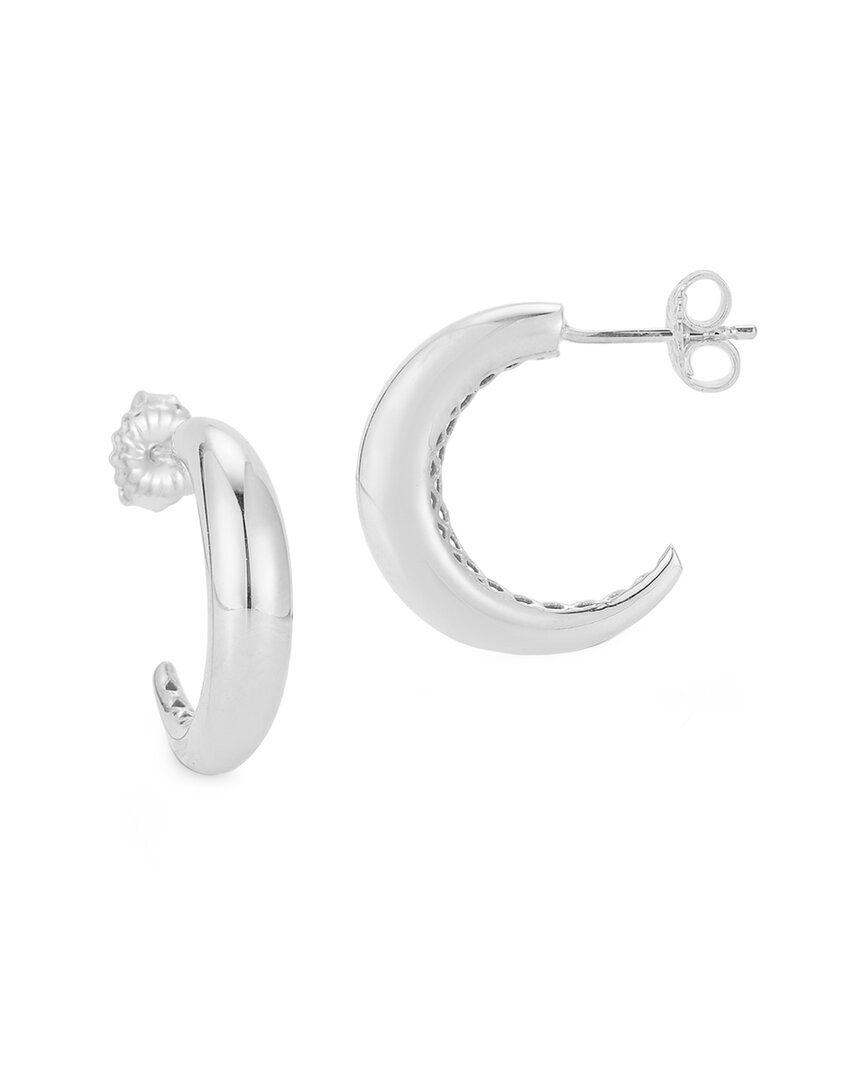 Chloe & Madison Chloe And Madison 14k Over Silver Polished Dome Hoops