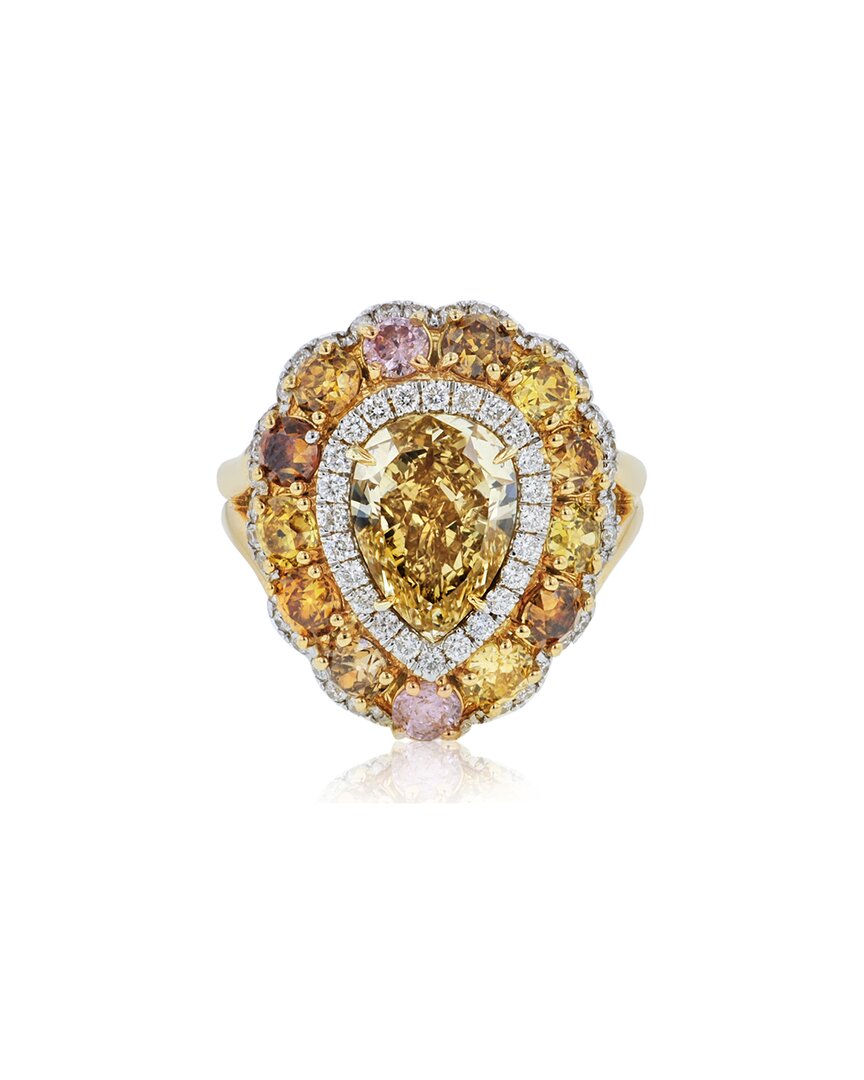 Diana M. Fine Jewelry 18k 3.40 Ct. Tw. Diamond Half-set Ring