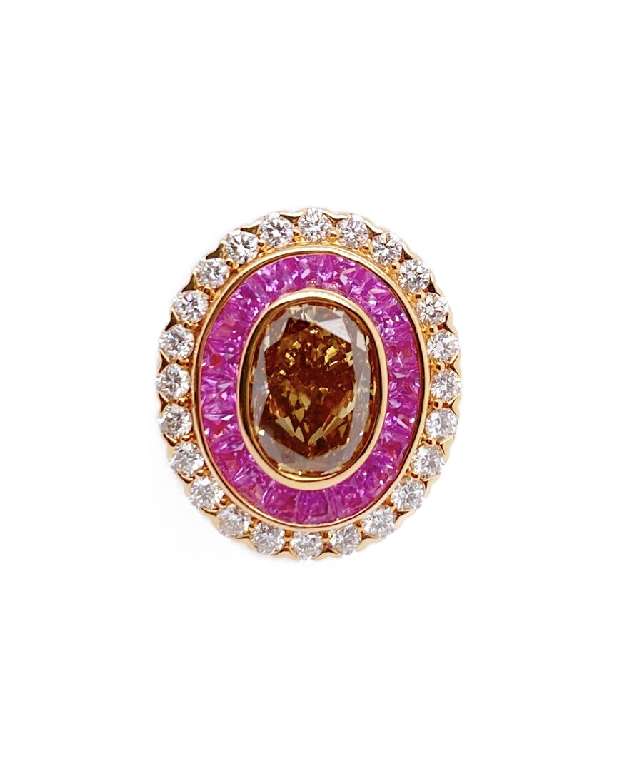 Diana M. Fine Jewelry 18k 7.35 Ct. Tw. Diamond Half-set Ring