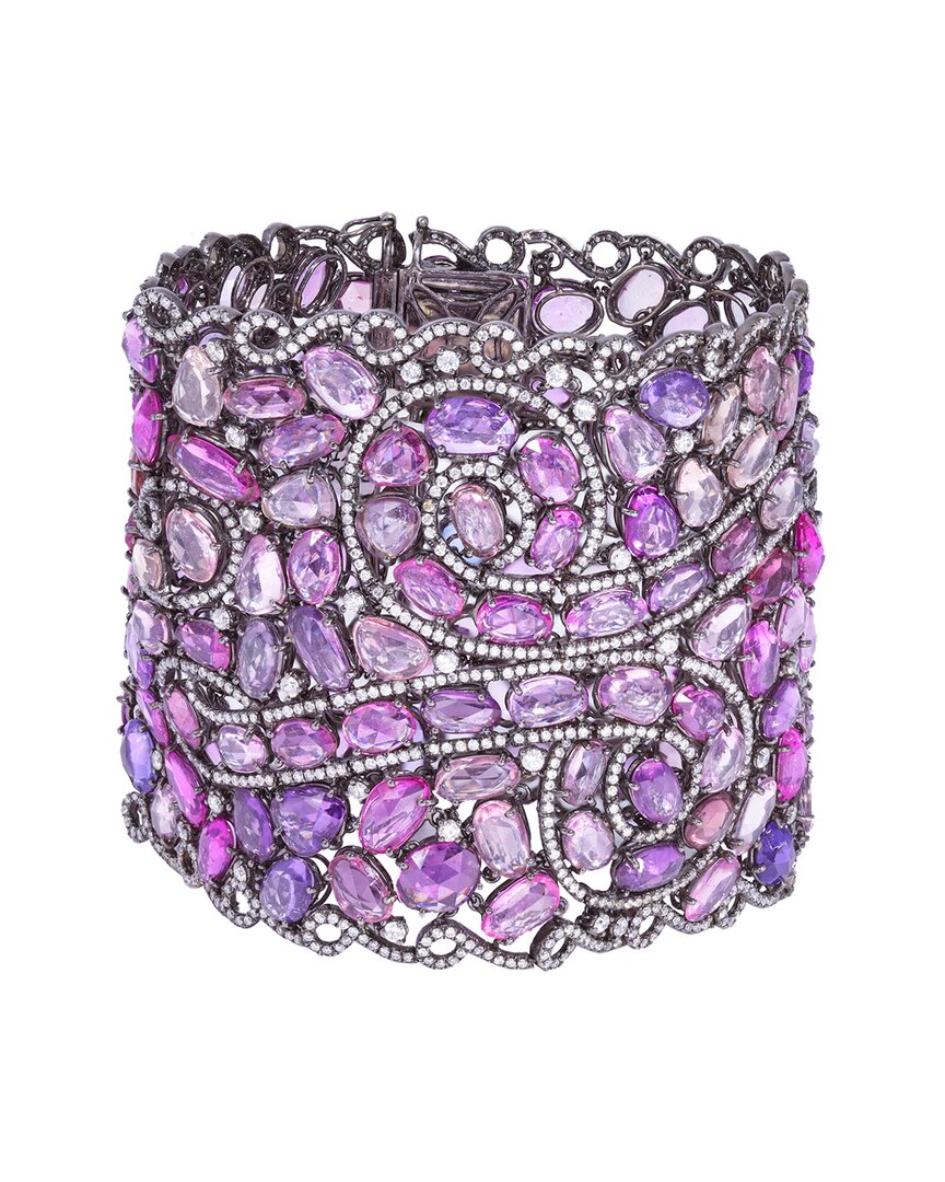 Diana M. Fine Jewelry 18k 165.51 Ct. Tw. Diamond & Sapphire Bracelet