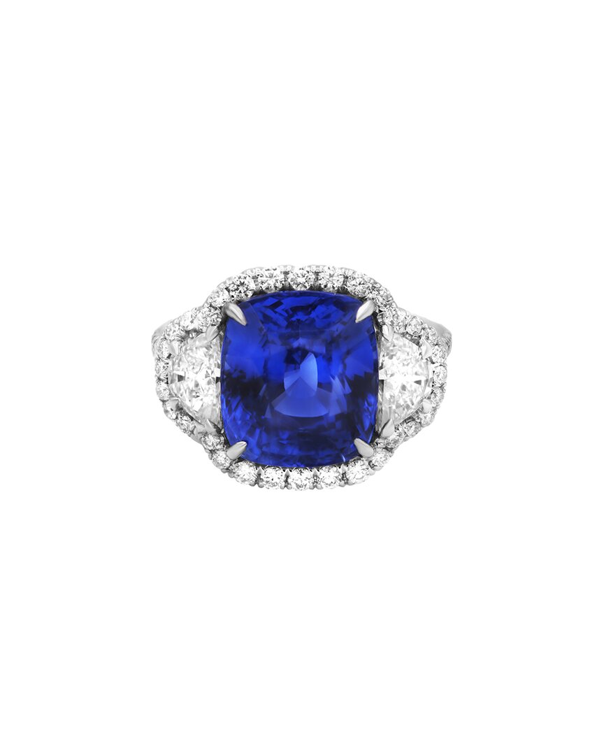 Diana M. Fine Jewelry Gold 10.51 Ct. Tw. Diamond & Sapphire Half-set Ring