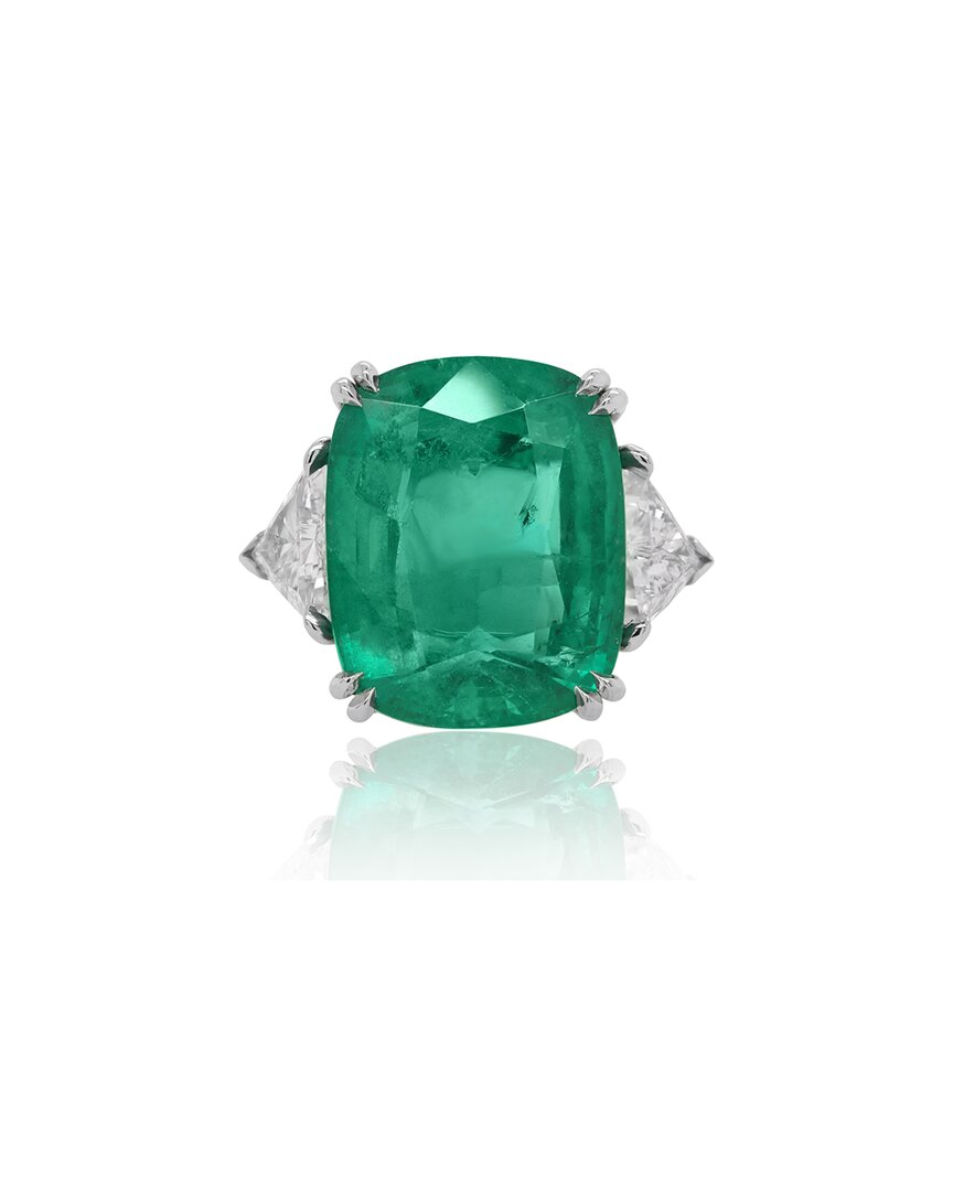 Diana M. Fine Jewelry Gold 18.03 Ct. Tw. Diamond & Emerald Half-set Ring