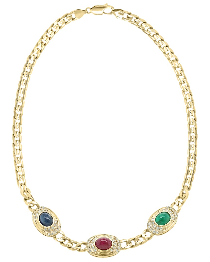 Diana M. Fine Jewelry 14k 19.5 Ct. Tw. Diamond & Gemstone Necklace