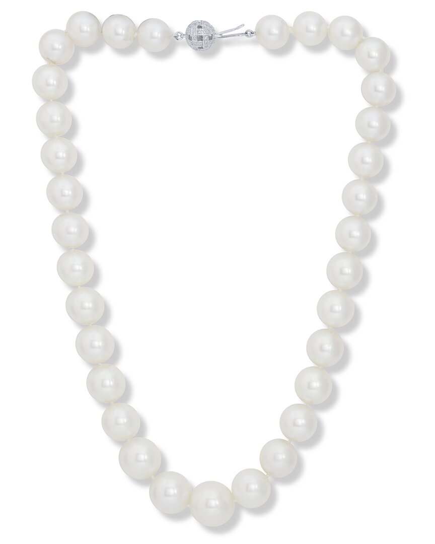 Diana M. Fine Jewelry 14k 0.60 Ct. Tw. Diamond 15mm Pearl Necklace