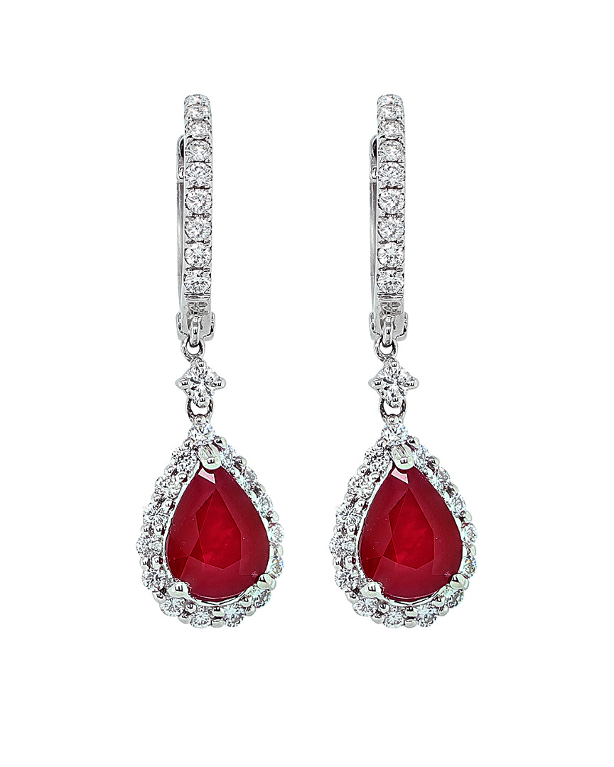 Diana M. Fine Jewelry 18K 3.24 ct. tw. Diamond & Ruby Earrings
