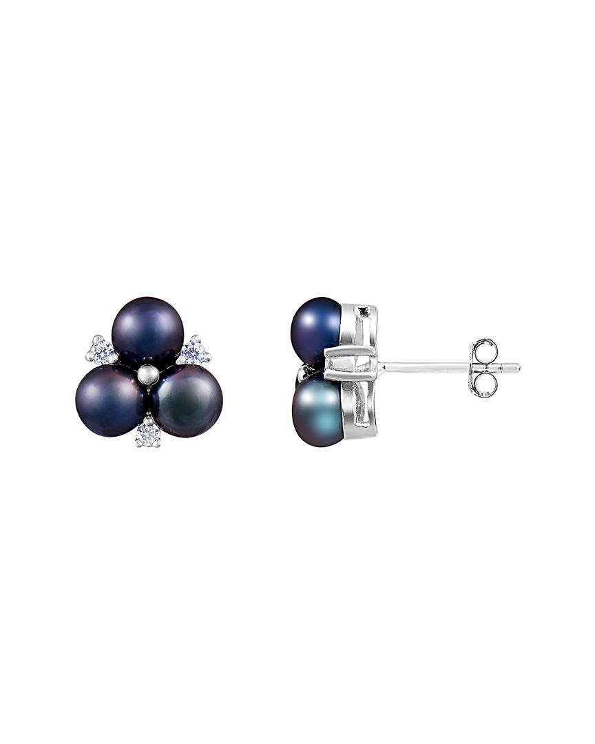 Splendid Pearls Silver 5-5.5mm Freshwater Pearl Earrings