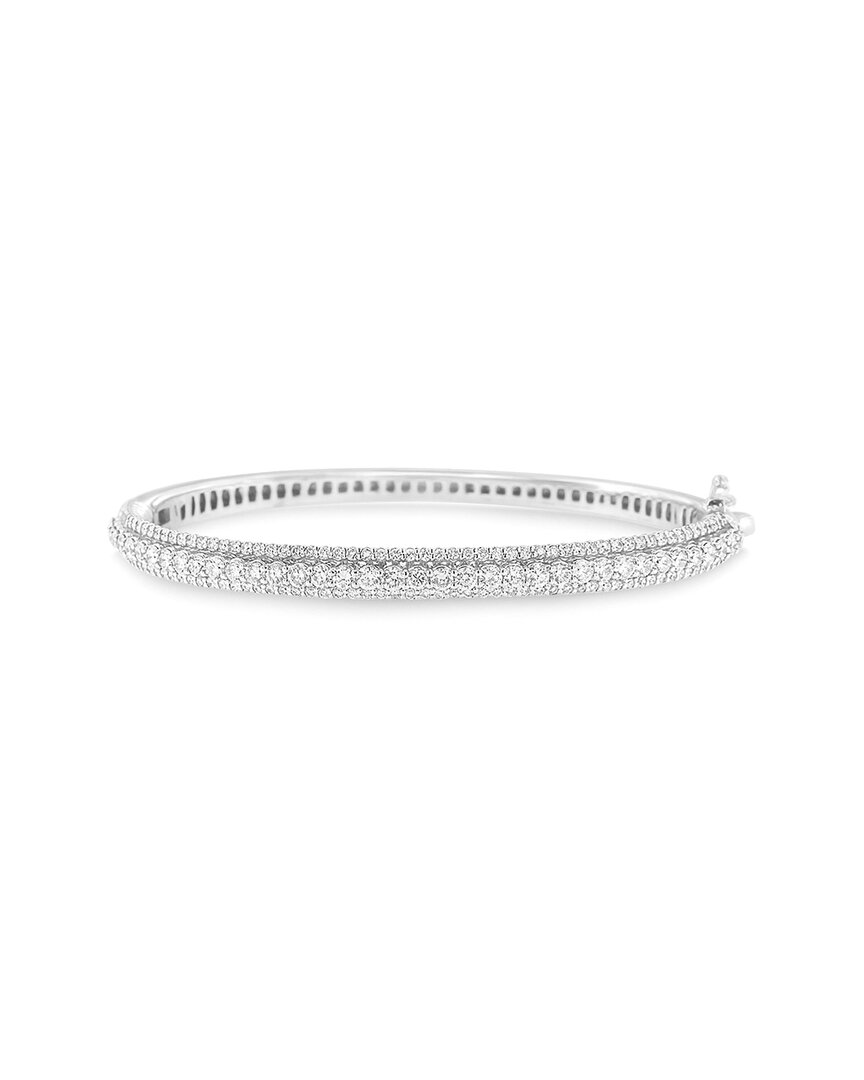 Haus Of Brilliance 14k 3.12 Ct. Tw. Diamond Bangle Bracelet In Metallic