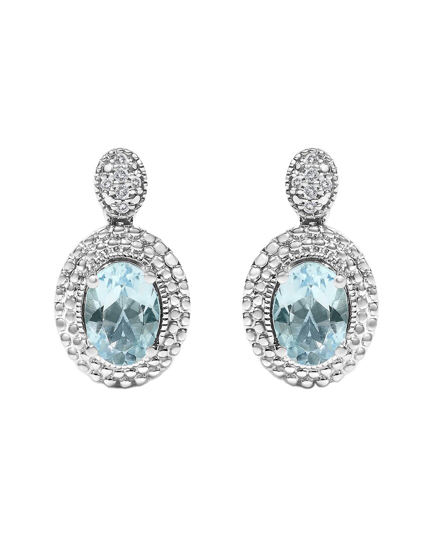 Haus Of Brilliance Colorful Gemstones Silver 2.24 Ct. Tw. Diamond & Topaz Drop Earrings