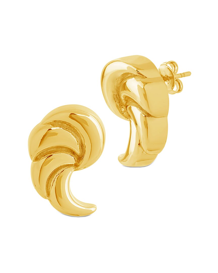 Sterling Forever 14k Plated French Horn Studs