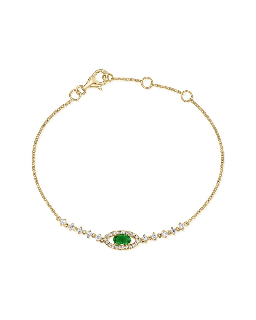 Sabrina Designs 14k 0.64 Ct. Tw. Diamond & Emerald Chain Bracelet