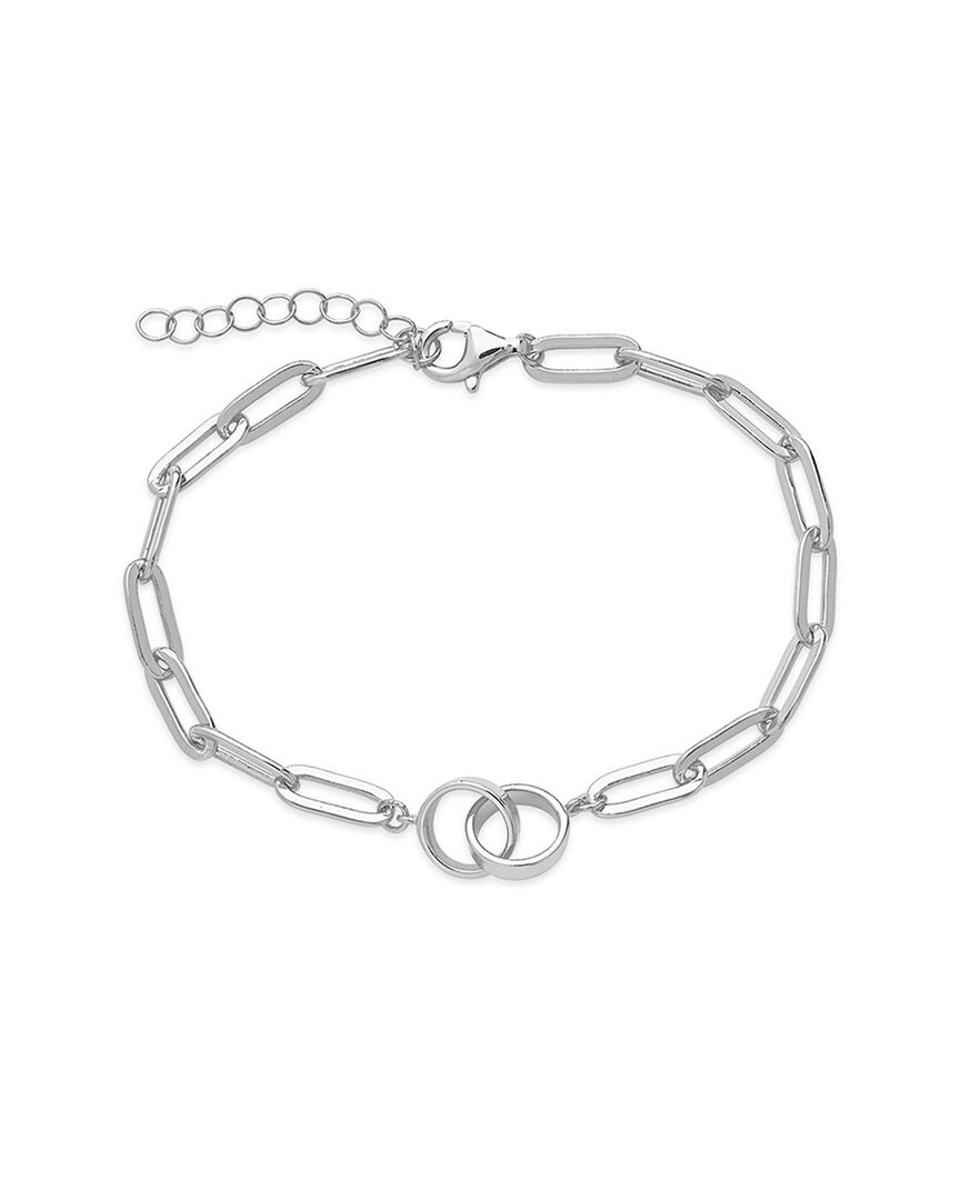 Sterling Forever Silver Interlocking Circle Bracelet