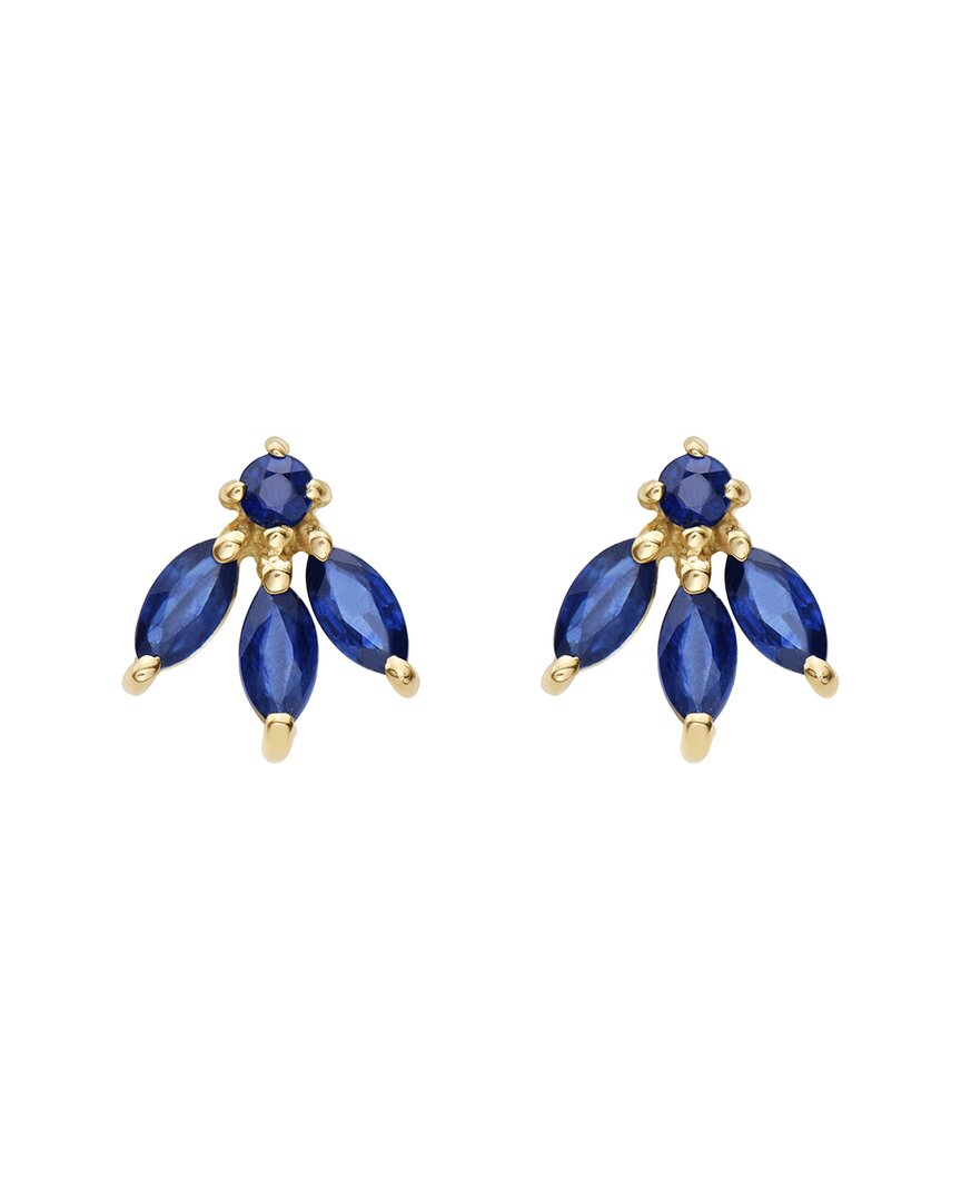 Gemstones Generic  14k 0.65 Ct. Tw. Sapphire Peacock Studs