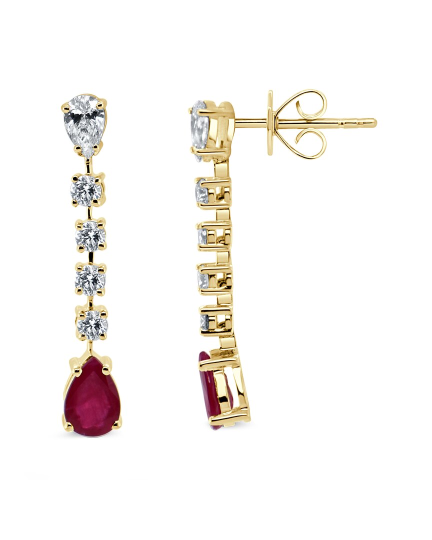 Sabrina Designs 14k 1.53 Ct. Tw. Diamond & Ruby Drop Earrings