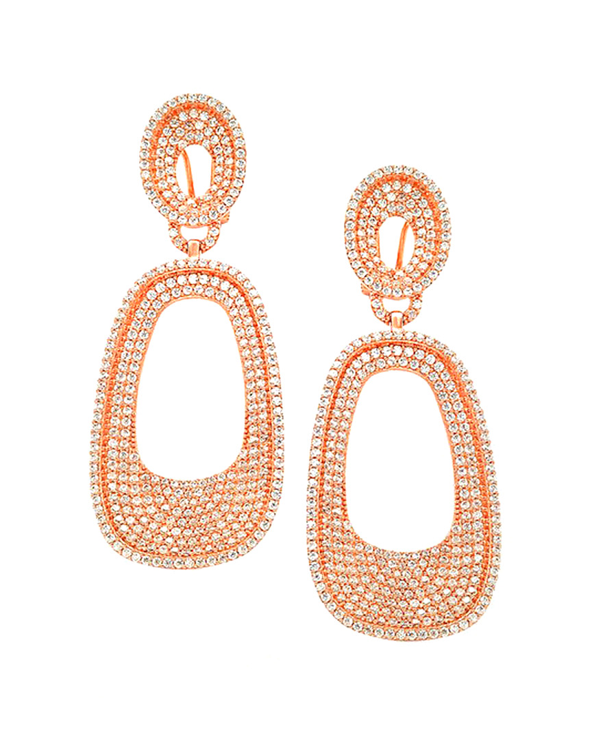 Suzy Levian Rose Gold Vermeil Cz Dangle Earrings