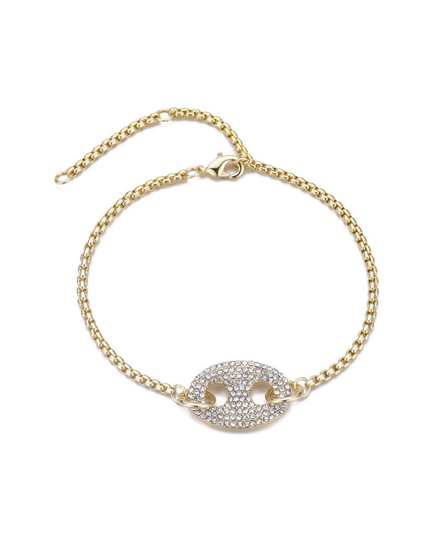Adornia 14k Plated Cz Crystal Mariner Link Bracelet In Gold