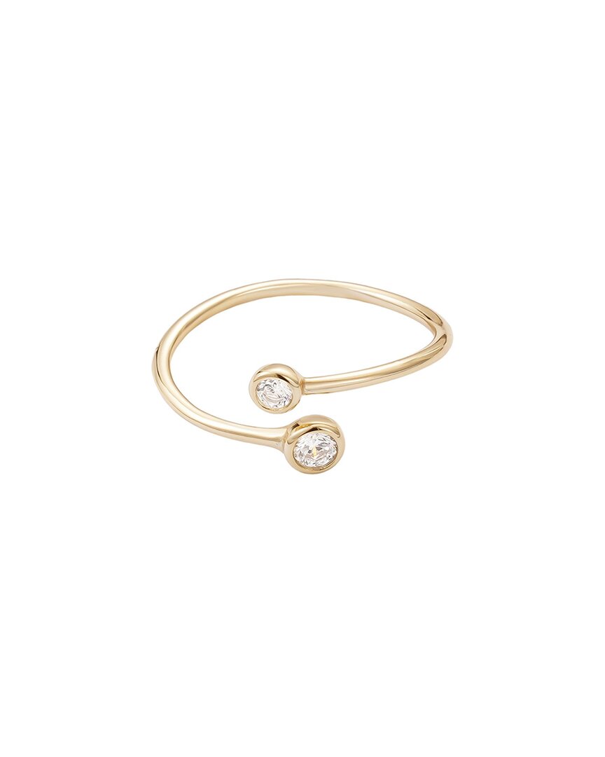 Adornia 14k Over Silver Crystal Adjustable Crystal Overlapping Medium Ring
