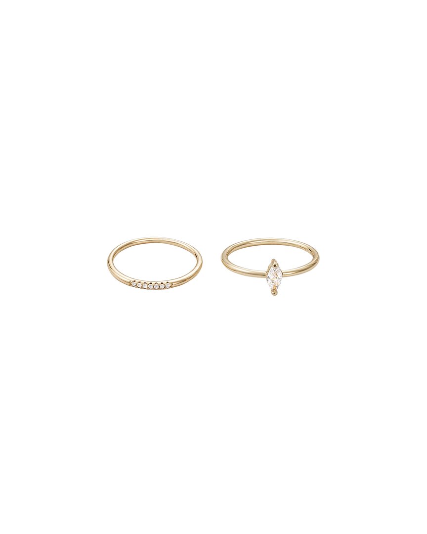 Adornia 14k Plated Crystal Cz Marquis Set Ring In Gold