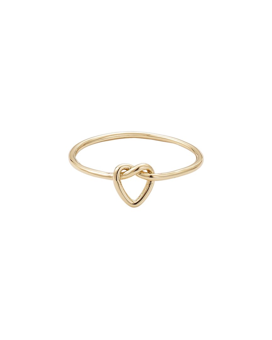 Adornia 14k Plated Heart Knot Ring In Gold