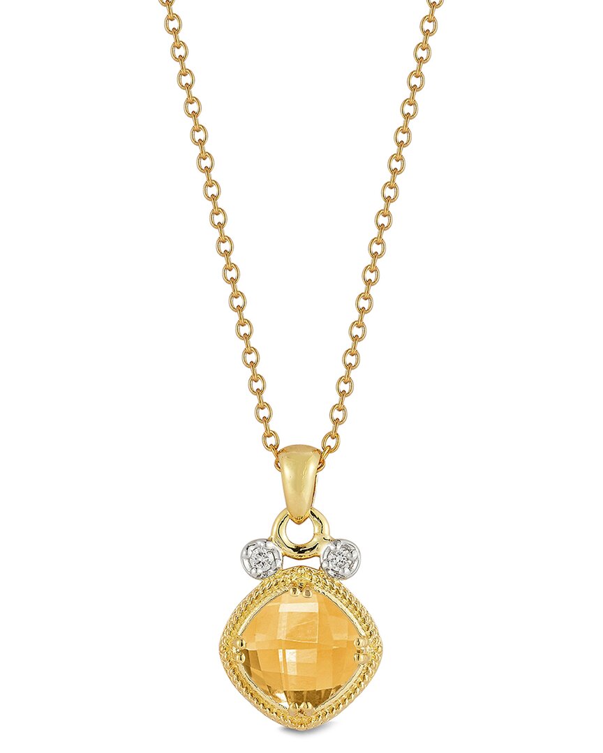 I. Reiss 14k 2.07 Ct. Tw. Diamond & Citrine Necklace In Gold