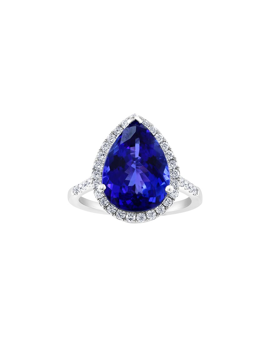 Effy Fine Jewelry 14k 6.45 Ct. Tw. Diamond & Tanzanite Ring In Metallic