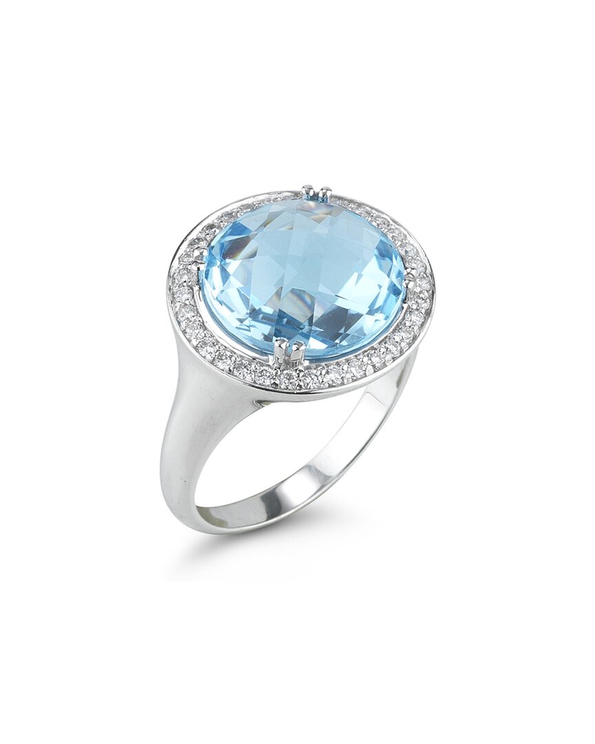 I. Reiss 14k 9.95 Ct. Tw. Diamond & Blue Topaz Ring