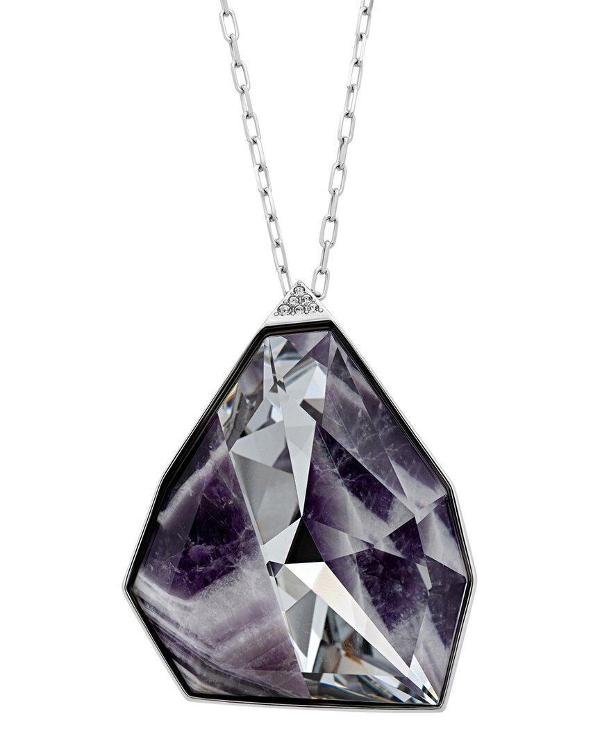 swarovski crystal architectural rhodium plated necklace