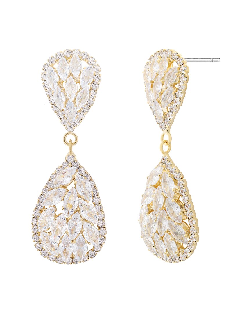 Jankuo 14k Plated Cz Drop Post Earrings
