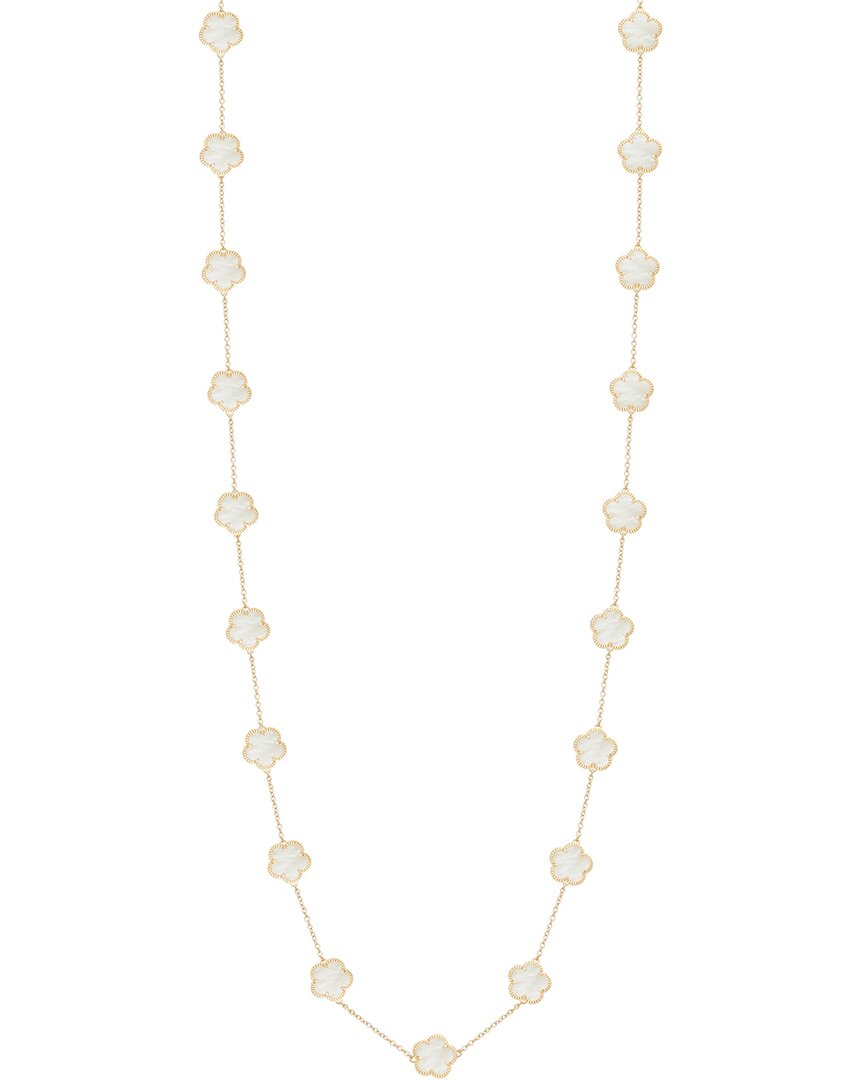 Jankuo Flower 14k Plated Mother-of-pearl Double Layer Necklace