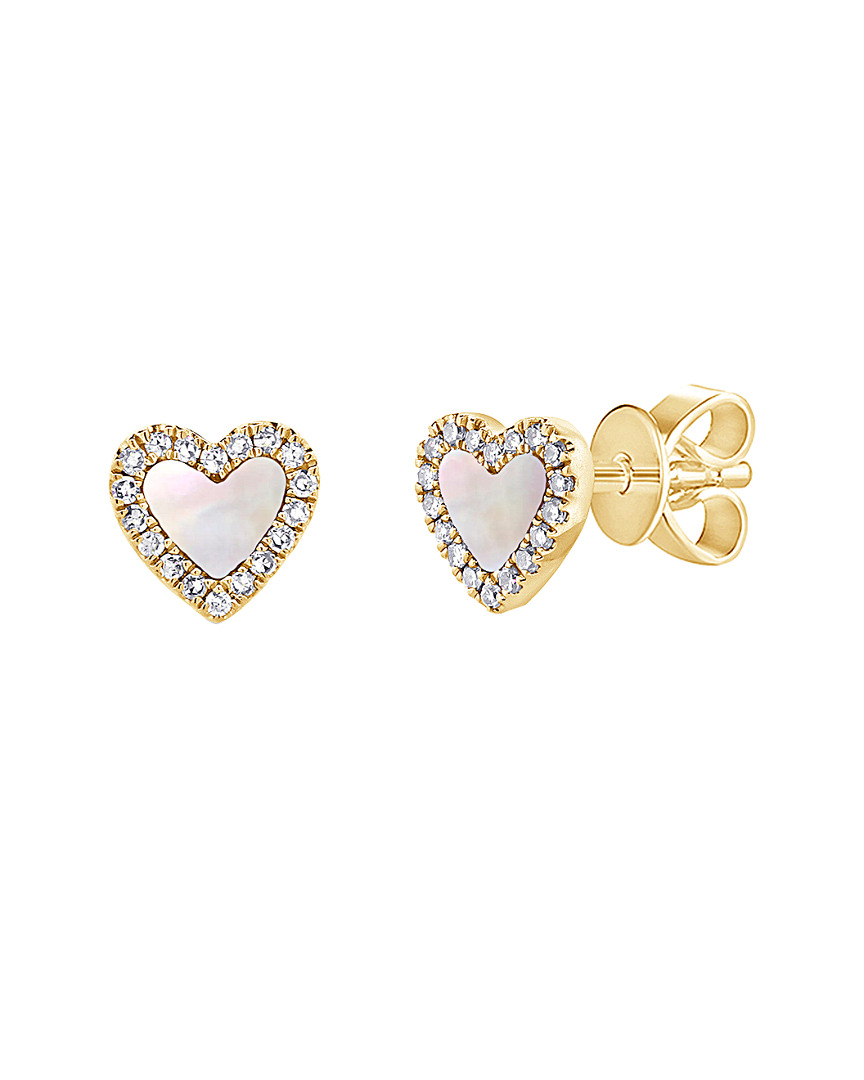 Sabrina Designs 14k 0.10 Ct. Tw. Diamond & Mother-of-pearl Earrings