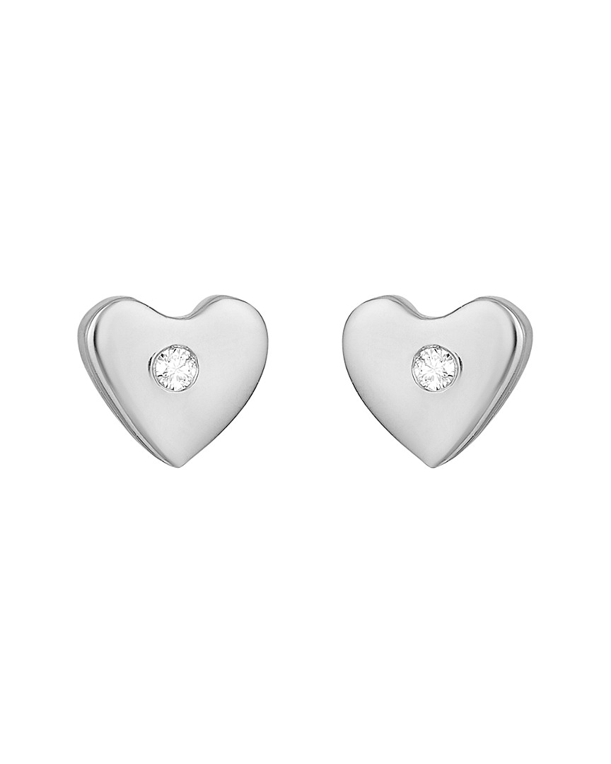 Shop Ariana Rabbani 14k White Gold 0.02 Ct. Tw. Diamond Heart Studs