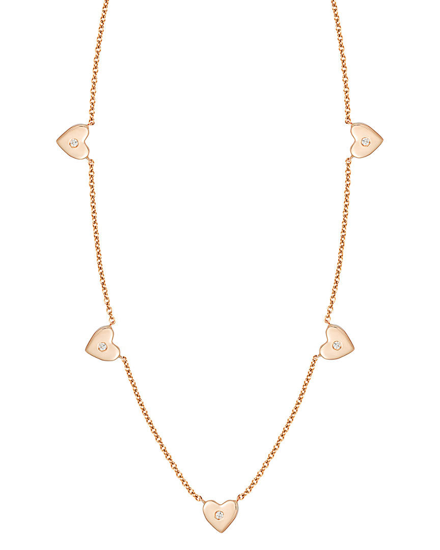 Ariana Rabbani 14k Rose Gold Diamond Heart Necklace