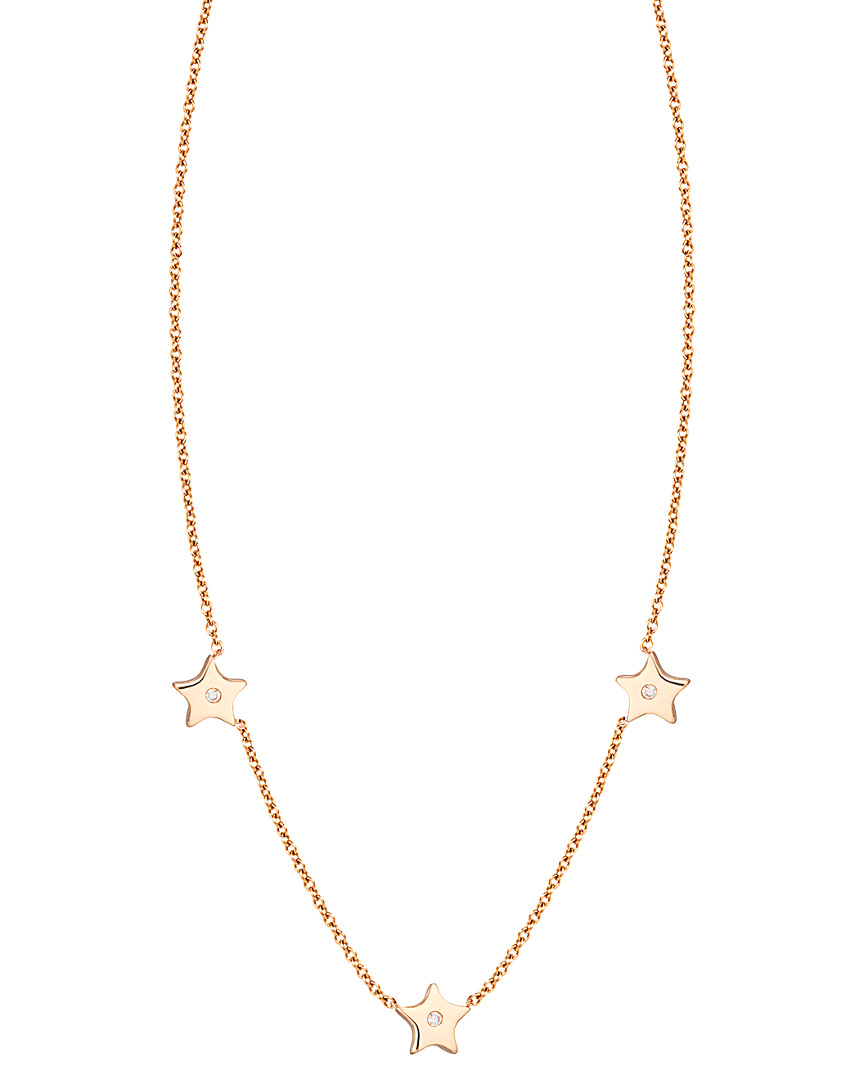 Ariana Rabbani 14k Rose Gold Diamond Three Stars Necklace