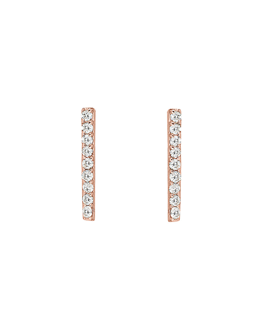 Ariana Rabbani 14k Rose Gold Diamond Bar Drop Earrings