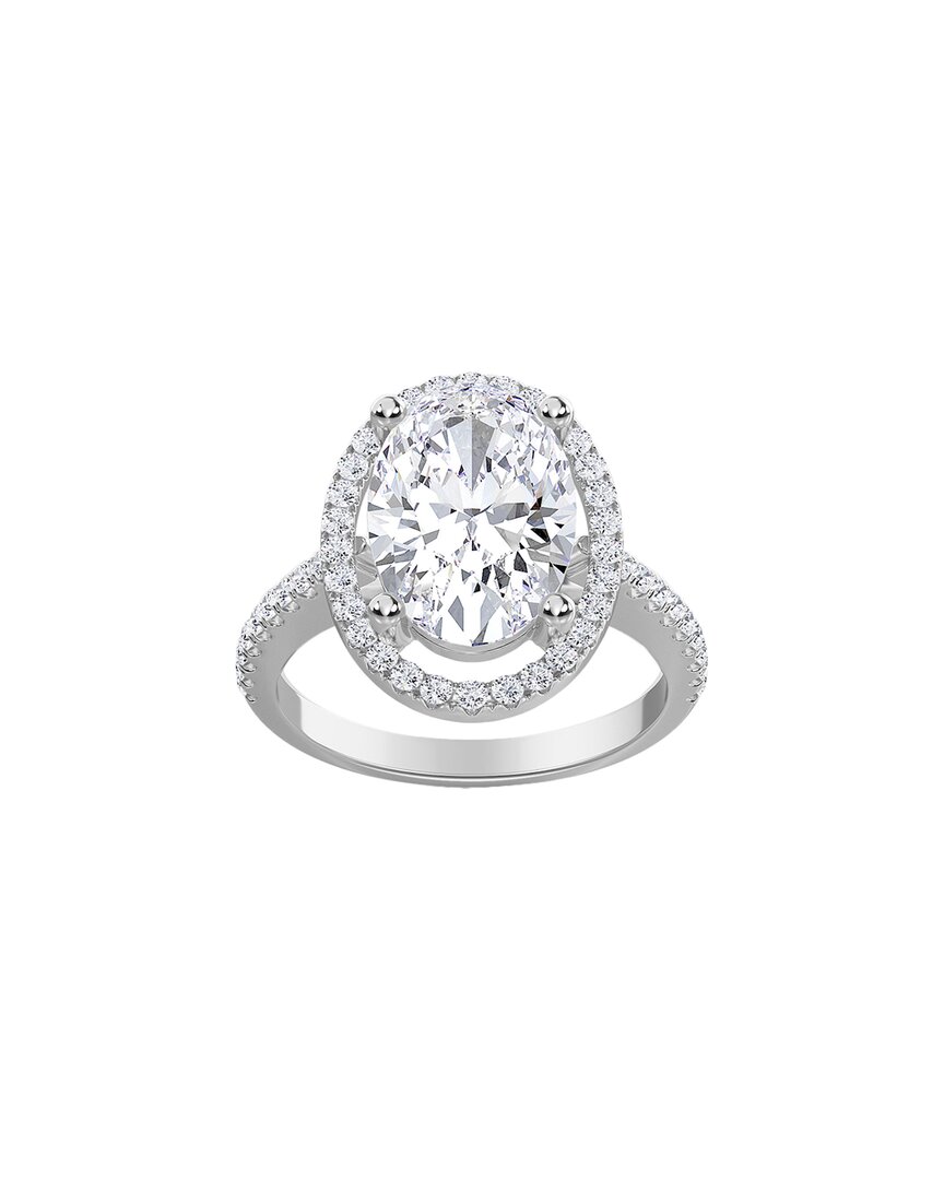 Diana M. Fine Jewelry 14k 2.39 Ct. Tw. Diamond Halo Half-eternity Ring In Metallic
