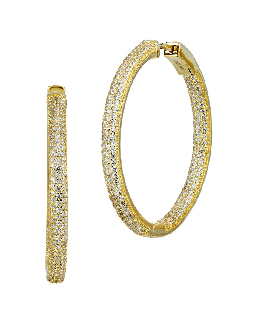 Savvy Cie 148 Over Silver Cz Inside Out Hoops