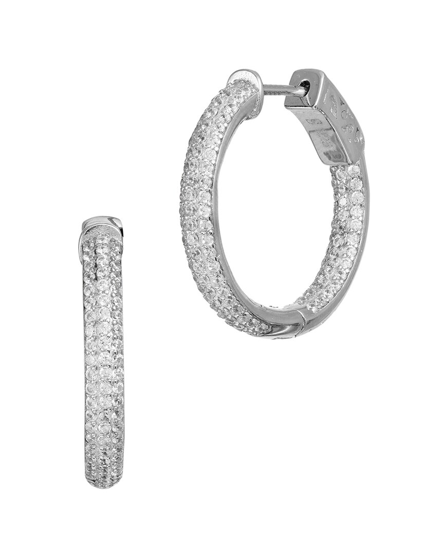 Savvy Cie Silver Cz Inside Out Hoops