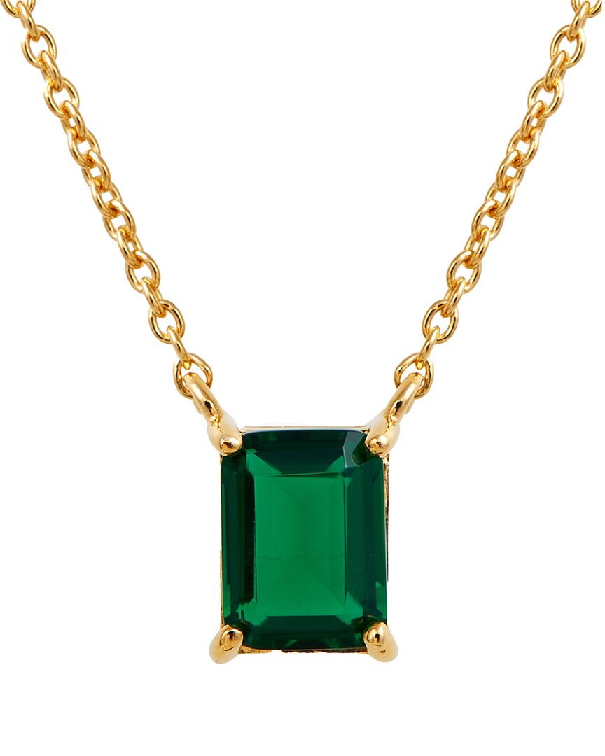 Savvy Cie 18k Over Silver Emerald May Birthstone Necklace