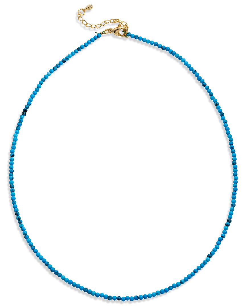Shop Savvy Cie 18k Over Silver Blue Turquoise Necklace