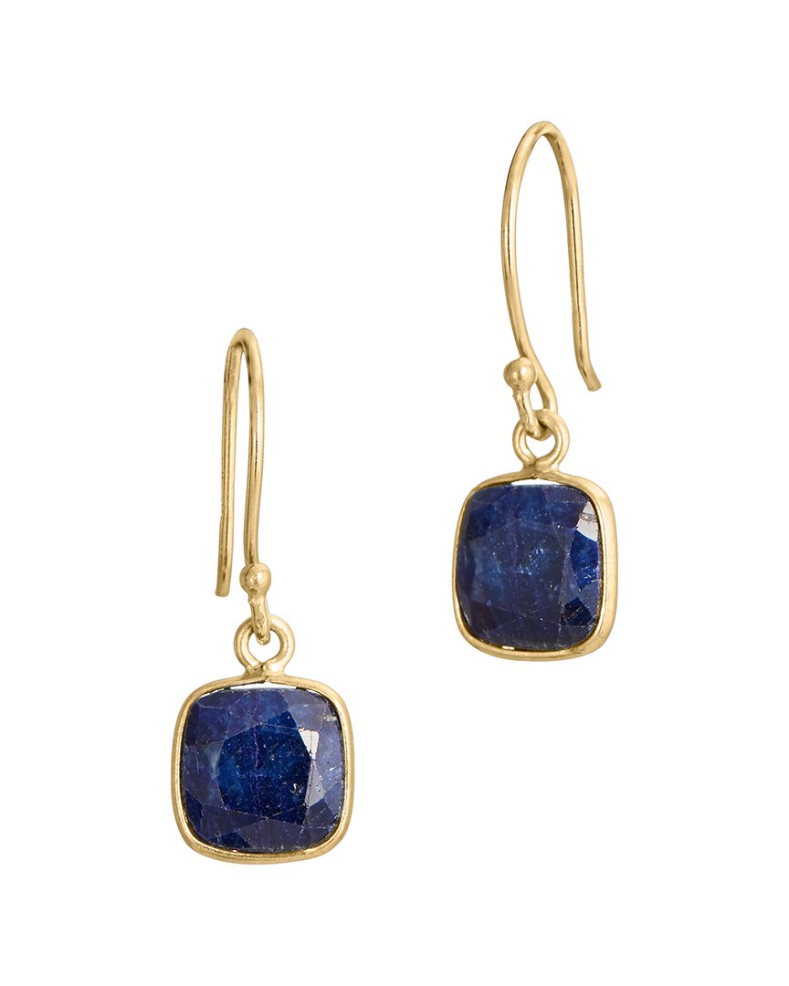 Savvy Cie 18k Over Silver 3.80 Ct. Tw. Blue Sapphire Earrings