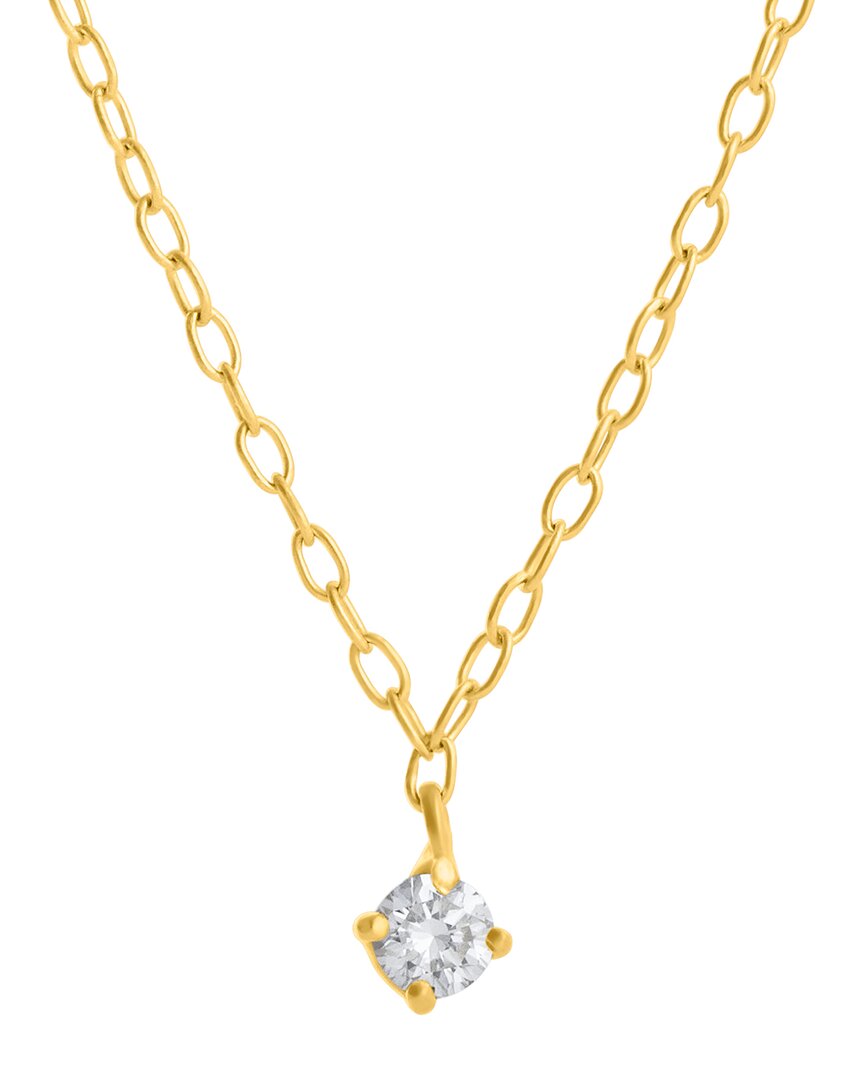 Maxcolor 14k Yellow Gold 2.7mm Round Lab Grown Diamond Neck In Gold
