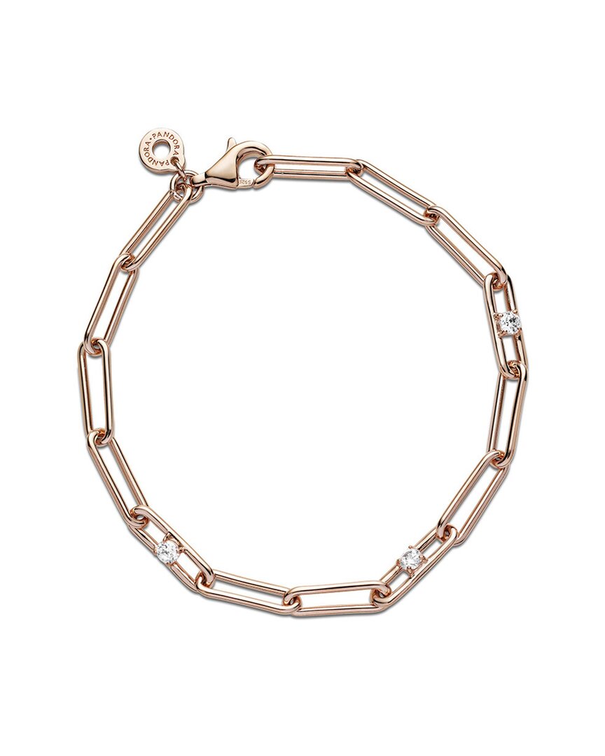Pandora 14k Rose Gold Plated Cz Bracelet In Nocolor