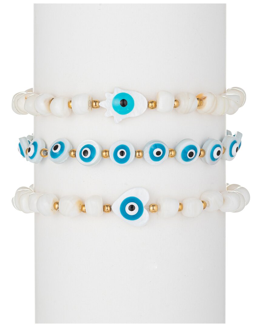 Shop Eye Candy La Shell Pearl Santorini 3pc Eye Bracelet Set